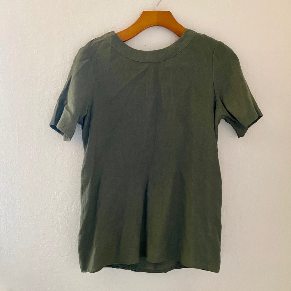 Green tie up shirt